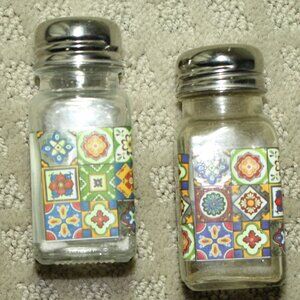 RARE!! Pier 1 Mexicali Pattern Salt & Pepper Shakers